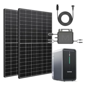 1000W Φωτοβολταϊκό μπαλκονιού + 2,24 kWh μπαταρία με βάσεις κεραμοσκεπής